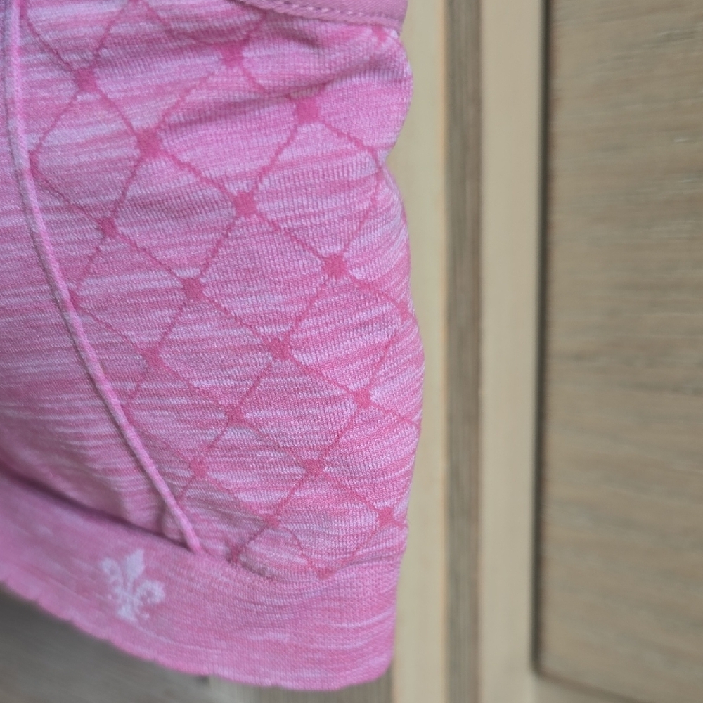 Lily of France Seamless Comfort Bralette - Pink and White - Picture 6 of 14